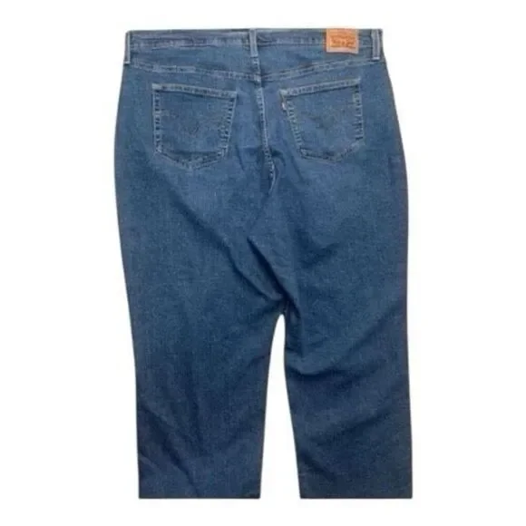 Levi’s Women RIBCAGE Blue Super High Rise Ankle Jeans Plus Size 22W Stretch - Picture 6 of 14